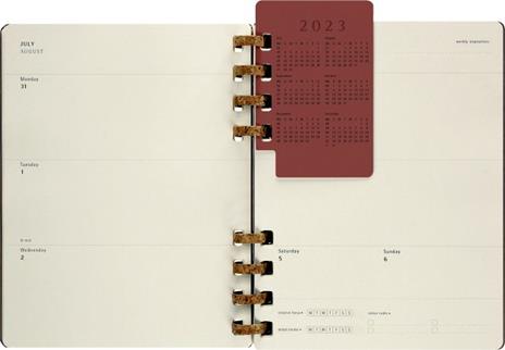 Planner accademico mensile orizzontale Moleskine 2024, 12 mesi, XL, copertina rigida, Mandorla - 20,4 x 25,2 cm - 10