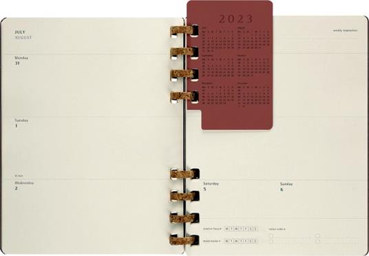Planner accademico mensile orizzontale Moleskine 2024, 12 mesi, XL, copertina rigida, Mandorla - 20,4 x 25,2 cm - 10