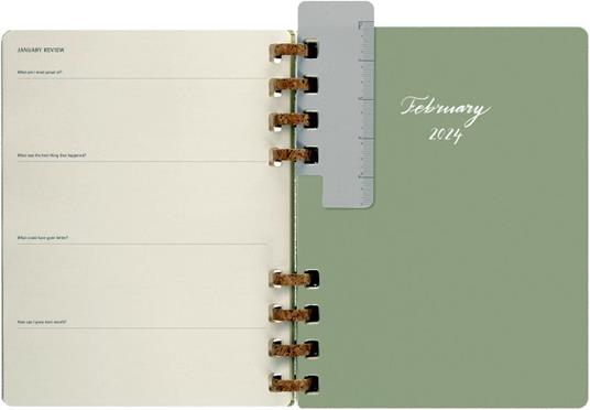 Planner Spiral Moleskine mensile orizzontale 2024, 12 mesi, XL, copertina rigida, Kiwi - 20, 4 x 25, 2 cm - 7