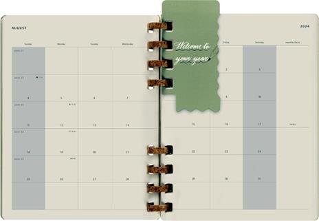 Planner Spiral Moleskine mensile orizzontale 2024, 12 mesi, XL, copertina rigida, Kiwi - 20, 4 x 25, 2 cm - 9