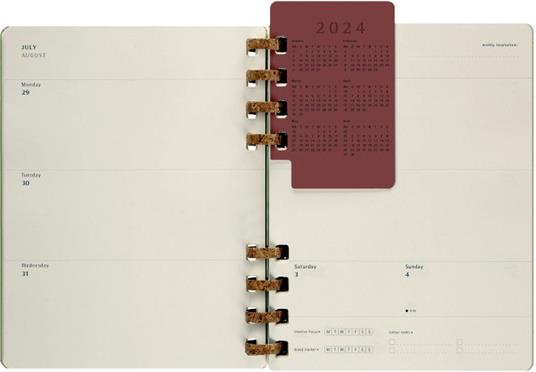 Planner Spiral Moleskine mensile orizzontale 2024, 12 mesi, XL, copertina rigida, Kiwi - 20, 4 x 25, 2 cm - 10