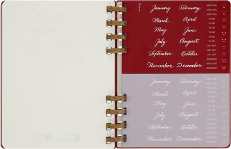 Planner Spiral Moleskine non datata 2024, 12 mesi, XL, copertina rigida, Rosso ciliegia - 20, 4 x 25, 2 cm - 13