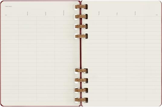 Planner Spiral Moleskine non datata 2024, 12 mesi, XL, copertina rigida, Rosso ciliegia - 20, 4 x 25, 2 cm - 7