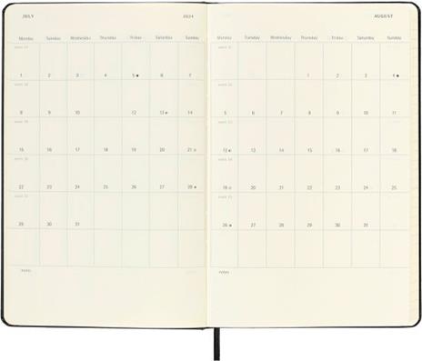 Agenda Moleskine giornaliera 2024, 12 mesi, Large, copertina rigida, Nero - 13 x 21 cm - 4