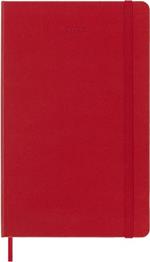Agenda Moleskine giornaliera 2024, 12 mesi, Large, copertina rigida, Rosso scarlatto - 13 x 21 cm