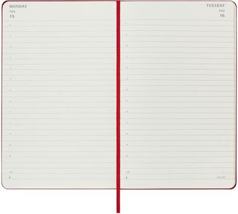 Agenda Moleskine giornaliera 2024, 12 mesi, Large, copertina rigida, Rosso scarlatto - 13 x 21 cm - 3