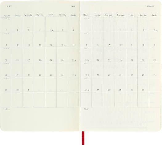 Agenda Moleskine giornaliera 2024, 12 mesi, Large, copertina morbida, Rosso scarlatto - 13 x 21 cm - 4