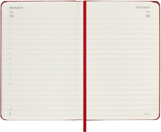 Agenda Moleskine giornaliera 2024, 12 mesi, Pocket, copertina rigida, Rosso scarlatto - 9 x 14 cm - 3