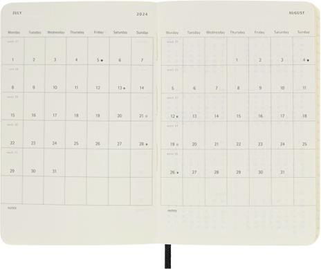 Agenda Moleskine giornaliera 2024, 12 mesi, Pocket, copertina morbida, Nero - 9 x 14 cm - 4