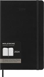 Agenda Moleskine PRO settimanale verticale 2024, 12 mesi, Large, copertina rigida, Nero - 13 x 21 cm