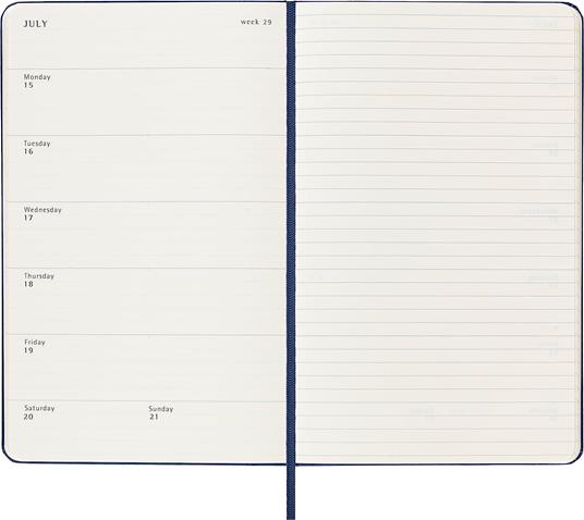 Agenda Moleskine settimanale 2024, 12 mesi, Large, copertina rigida, Blu  zaffiro - 13 x 21 cm - Moleskine - Cartoleria e scuola