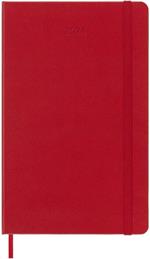 Agenda Moleskine settimanale 2024, 12 mesi, Large, copertina rigida, Rosso scarlatto - 13 x 21 cm