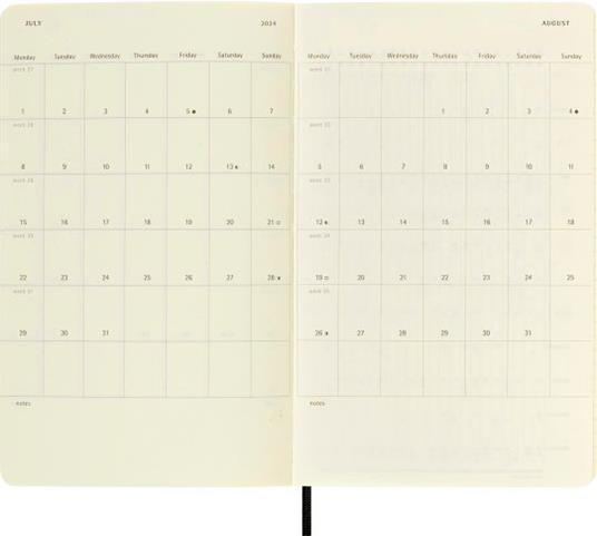 Agenda Moleskine settimanale 2024, 12 mesi, Large, copertina morbida, Blu zaffiro - 13 x 21 cm - 4