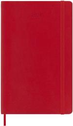 Agenda Moleskine settimanale 2024, 12 mesi, Large, copertina morbida, Rosso scarlatto - 13 x 21 cm