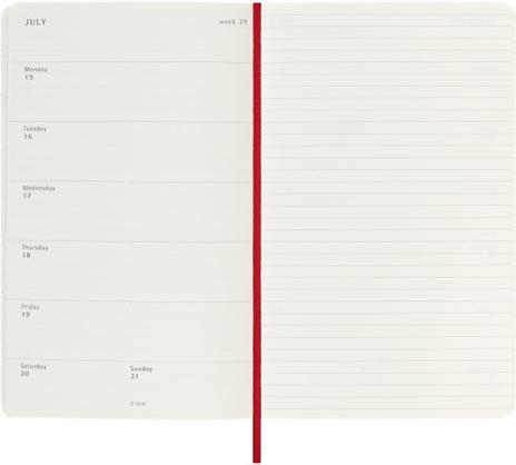 Agenda Moleskine settimanale 2024, 12 mesi, Large, copertina morbida, Rosso scarlatto - 13 x 21 cm - 3