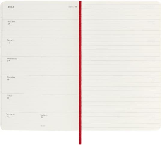 Agenda Moleskine settimanale 2024, 12 mesi, Large, copertina morbida, Rosso  scarlatto - 13 x 21 cm - Moleskine - Cartoleria e scuola