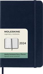 Agenda Moleskine settimanale 2024, 12 mesi, Pocket, copertina rigida, Blu zaffiro - 9 x 14 cm