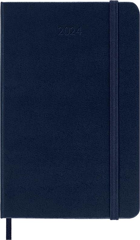 Agenda Moleskine settimanale 2024, 12 mesi, Pocket, copertina rigida, Blu zaffiro - 9 x 14 cm - 2