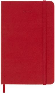 Agenda Moleskine settimanale 2024, 12 mesi, Pocket, copertina rigida, Rosso scarlatto - 9 x 14 cm