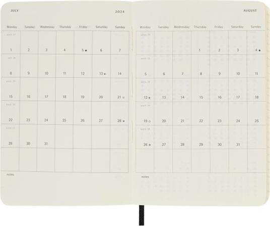Agenda Moleskine settimanale 2024, 12 mesi, Pocket, copertina morbida, Nero - 9 x 14 cm - 4