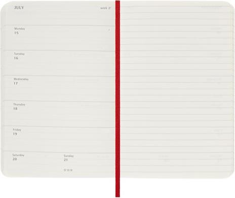 Agenda Moleskine settimanale 2024, 12 mesi, Pocket, copertina morbida, Rosso scarlatto - 9 x 14 cm - 3