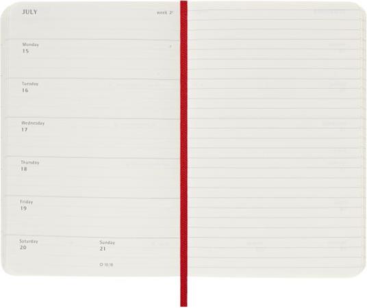 Agenda Moleskine settimanale 2024, 12 mesi, Pocket, copertina morbida, Rosso scarlatto - 9 x 14 cm - 3