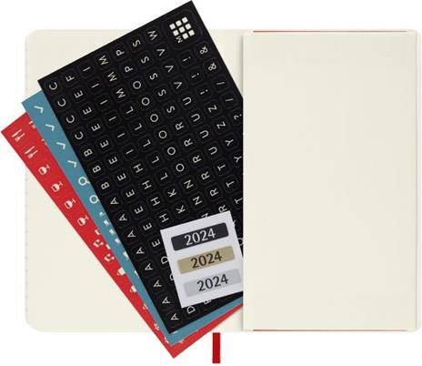 Agenda Moleskine settimanale 2024, 12 mesi, Pocket, copertina morbida, Rosso scarlatto - 9 x 14 cm - 5