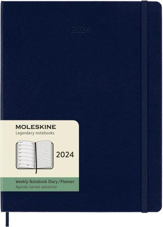 Agenda Moleskine settimanale 2024, 12 mesi, XL, copertina rigida, Blu zaffiro - 19 x 25 cm - 7