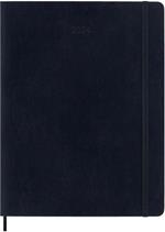 Agenda Moleskine settimanale 2024, 12 mesi, XL, copertina morbida, Blu zaffiro - 19 x 25 cm