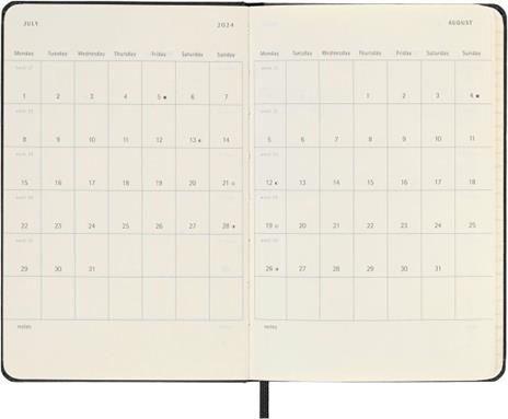 Agenda Moleskine settimanale orizzontale 2024, 12 mesi, Pocket, copertina rigida, Nero - 9 x 14 cm - 4