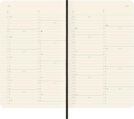 Agenda Moleskine mensile 2024, 12 mesi, Large, copertina morbida, Nero - 13 x 21 cm - 3