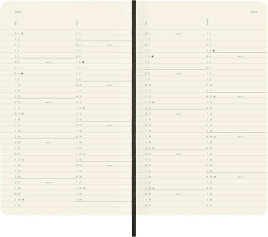 Agenda Moleskine mensile 2024, 12 mesi, Large, copertina morbida, Nero - 13 x 21 cm - 3