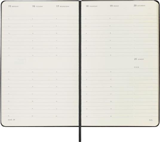 Agenda Moleskine settimanale verticale 2024, 12 mesi, Large, copertina rigida, Nero - 13 x 21 cm - 3