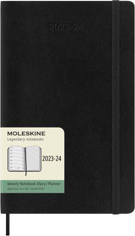 Agenda accademica settimanale Moleskine 2024, 18 mesi, Large, copertina morbida, Nero - 13 x 21 cm - 7