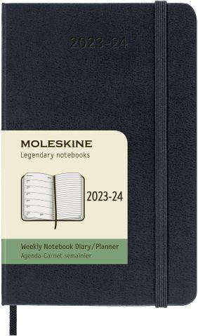 Agenda accademica settimanale Moleskine 2024, 18 mesi, Pocket, copertina rigida, Blu zaffiro - 9 x 14 cm - 7