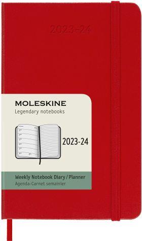 Agenda accademica settimanale Moleskine 2024, 18 mesi, Pocket, copertina rigida, Rosso scarlatto - 9 x 14 cm - 7