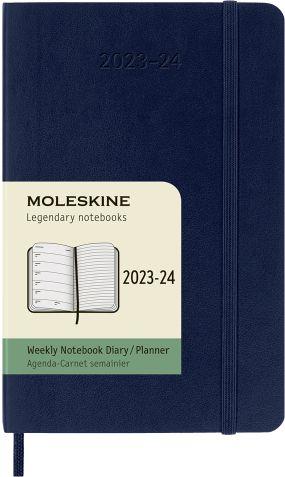 Agenda accademica settimanale Moleskine 2024, 18 mesi, Pocket, copertina morbida, Blu zaffiro - 9 x 14 cm - 7