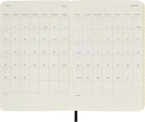 Agenda accademica settimanale Moleskine 2024, 18 mesi, Pocket, copertina morbida, Nero - 9 x 14 cm - 4