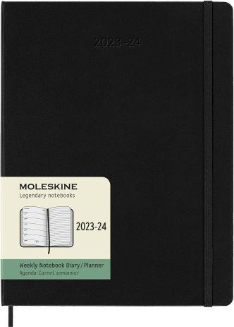 Agenda accademica settimanale Moleskine 2024, 18 mesi, XL, copertina rigida, Nero - 19 x 25 cm - 7