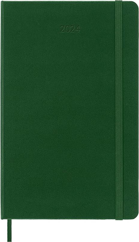Agenda Moleskine settimanale 2024, 12 mesi, Large, copertina rigida, Verde mirto - 13 x 21 cm - 2