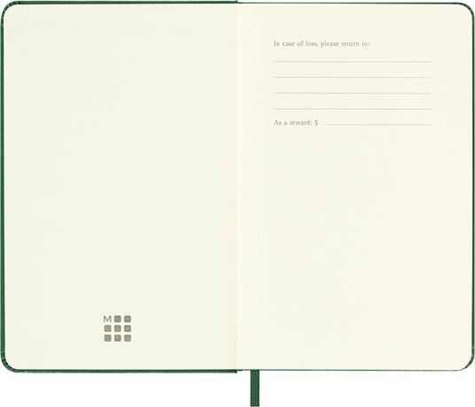 Agenda Moleskine settimanale 2024, 12 mesi, Pocket, copertina rigida, Verde mirto - 9 x 14 cm - 3