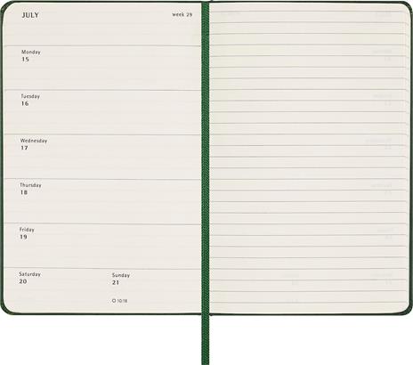Agenda Moleskine settimanale 2024, 12 mesi, Pocket, copertina rigida, Verde mirto - 9 x 14 cm - 4