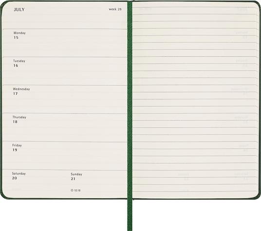 Agenda Moleskine settimanale 2024, 12 mesi, Pocket, copertina rigida, Verde mirto - 9 x 14 cm - 4