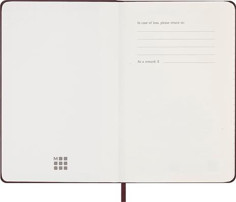 Agenda Moleskine settimanale 2024, 12 mesi, Pocket, copertina rigida, Rosso borgogna - 9 x 14 cm - 3