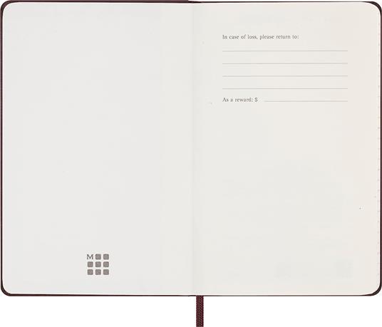 Agenda Moleskine settimanale 2024, 12 mesi, Pocket, copertina rigida, Rosso borgogna - 9 x 14 cm - 3