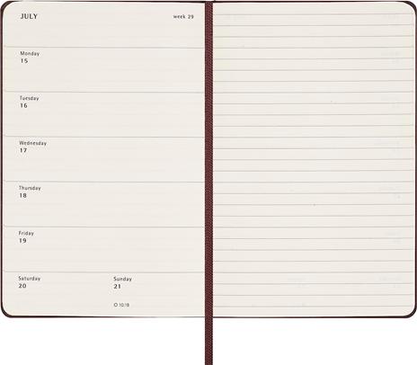 Agenda Moleskine settimanale 2024, 12 mesi, Pocket, copertina rigida, Rosso borgogna - 9 x 14 cm - 4