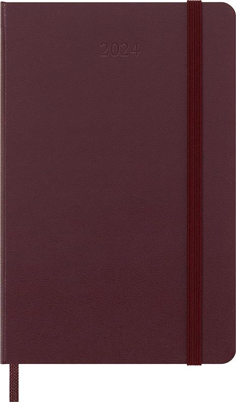 Agenda Moleskine settimanale 2024, 12 mesi, Pocket, copertina rigida, Rosso borgogna - 9 x 14 cm - 2