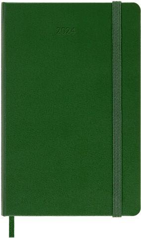 Agenda Moleskine giornaliera 2024, 12 mesi, Pocket, copertina rigida, Verde mirto - 9 x 14 cm