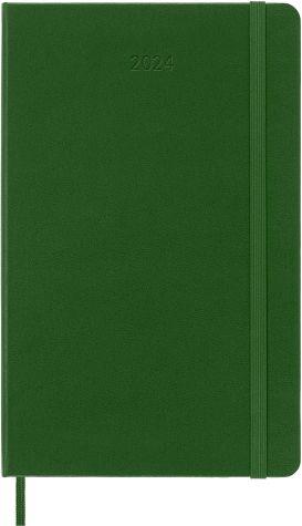 Agenda Moleskine giornaliera 2024, 12 mesi, Large, copertina rigida, Verde mirto - 13 x 21 cm