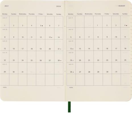 Agenda Moleskine giornaliera 2024, 12 mesi, Pocket, copertina morbida, Verde mirto - 9 x 14 cm - 3